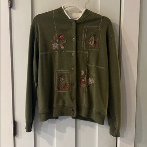 Alfred Dunner Petite L‎ 
Cardigan sweatshirt with fruit embroidery